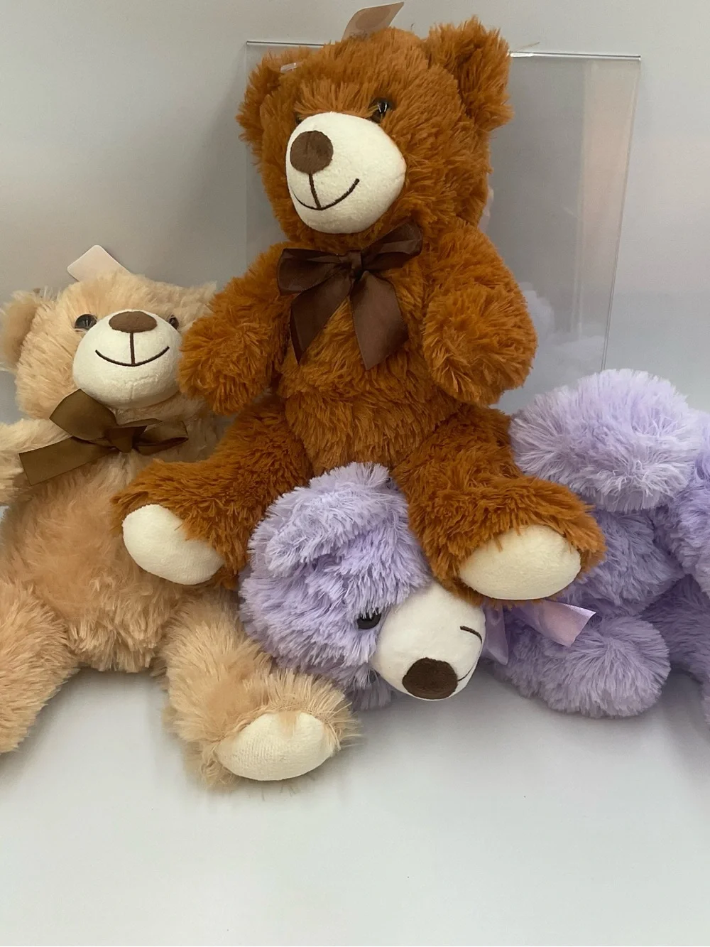 Plush Teddy Bear with Ribbon - Kids Toys